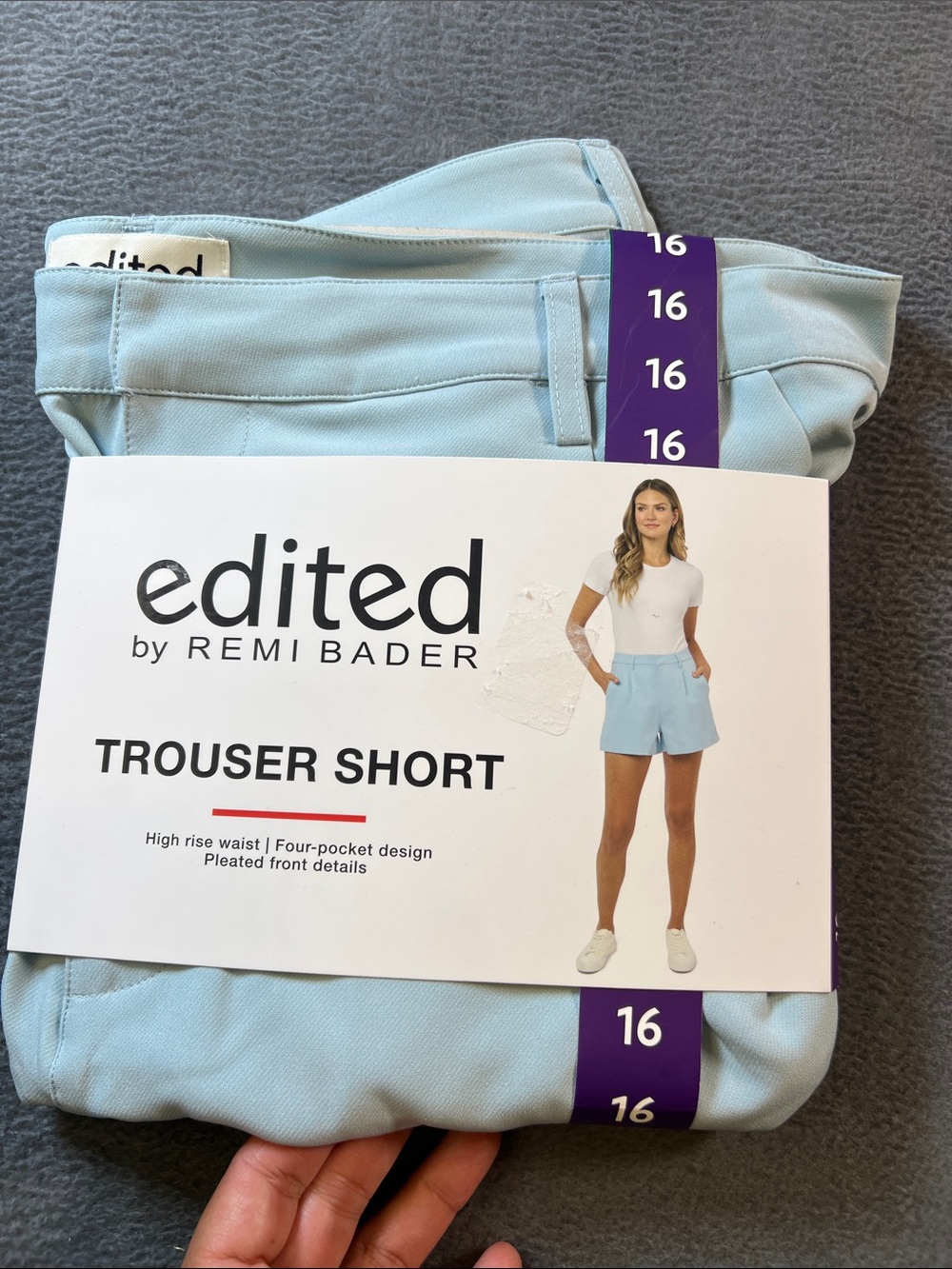 Edited by Remi Bader High Waist Light Blue Trouser Shorts